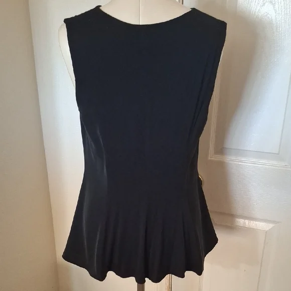 LOLA & SOPHIE Black Front Tie Sleeveless Blouse Sz M - Picture 5 of 7